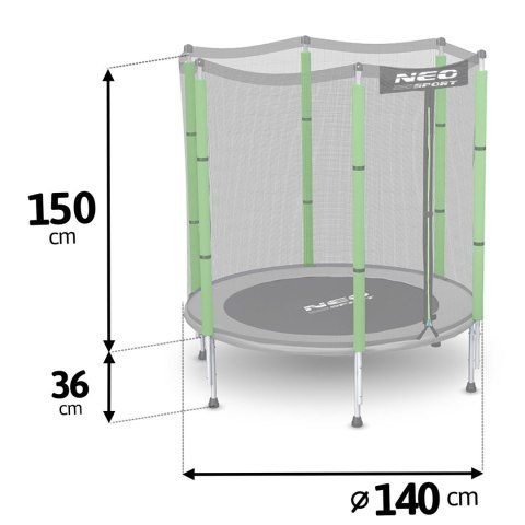 Trampolina ogrodowa dla dzieci 140 cm 4,5ft Neo-Sport Neo-Sport Trampolina ogrodowa dla dzieci 140 cm 4,5ft Neo-Sport Neo-Sport