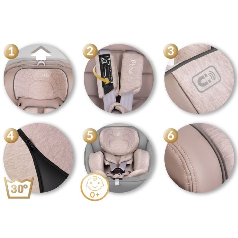 Fotelik samochodowy Nukido Aero Line beżowy 0-36 kg ISOFIX Nukido Fotelik samochodowy Nukido Aero Line beżowy 0-36 kg ISOFIX Nukido