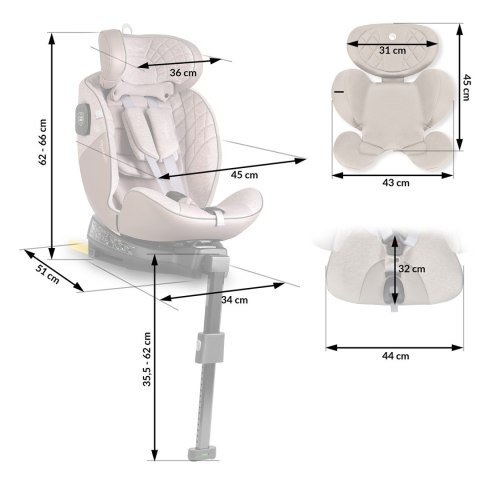 Fotelik samochodowy Nukido Aero Line beżowy 0-36 kg ISOFIX Nukido Fotelik samochodowy Nukido Aero Line beżowy 0-36 kg ISOFIX Nukido