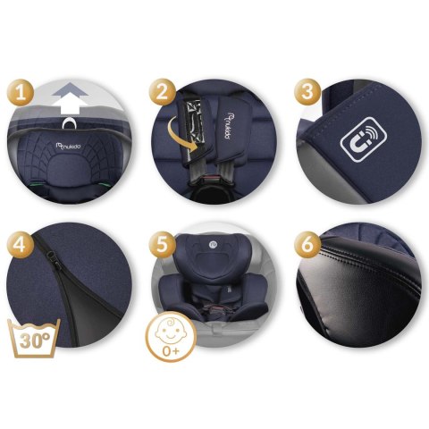 Fotelik samochodowy Nukido Aero Line czarno-granatowy 0-36 kg ISOFIX Nukido Fotelik samochodowy Nukido Aero Line czarno-granatowy 0-36 kg ISOFIX Nukido