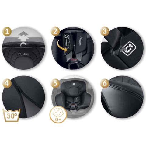 Fotelik samochodowy Nukido Aero Line czarny 0-36 kg ISOFIX Nukido Fotelik samochodowy Nukido Aero Line czarny 0-36 kg ISOFIX Nukido