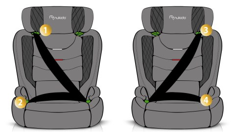 Fotelik samochodowy Nukido Louis Soft szary15-36 kg ISOFIX Nukido Fotelik samochodowy Nukido Louis Soft szary15-36 kg ISOFIX Nukido