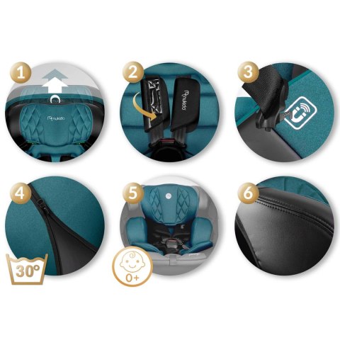 Fotelik samochodowy Nukido Prestige Line czarno-niebieski 0-36 kg ISOFIX Nukido Fotelik samochodowy Nukido Prestige Line czarno-niebieski 0-36 kg ISOFIX Nukido