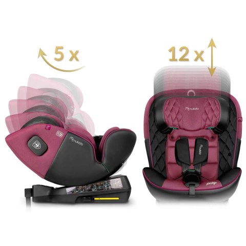 Fotelik samochodowy Nukido Prestige Line czarno-różowy 0-36 kg ISOFIX Nukido Fotelik samochodowy Nukido Prestige Line czarno-różowy 0-36 kg ISOFIX Nukido