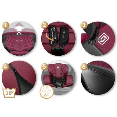 Fotelik samochodowy Nukido Prestige Line czarno-różowy 0-36 kg ISOFIX Nukido Fotelik samochodowy Nukido Prestige Line czarno-różowy 0-36 kg ISOFIX Nukido