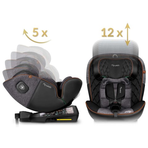 Fotelik samochodowy Nukido Prestige Line czarno-szary 0-36 kg ISOFIX Nukido Fotelik samochodowy Nukido Prestige Line czarno-szary 0-36 kg ISOFIX Nukido