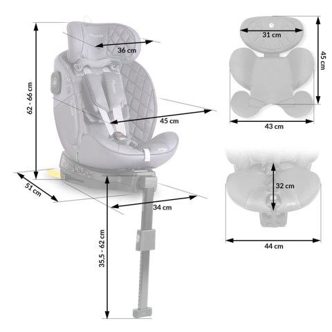 Fotelik samochodowy Nukido Prestige Line szary 0-36 kg ISOFIX Nukido Fotelik samochodowy Nukido Prestige Line szary 0-36 kg ISOFIX Nukido