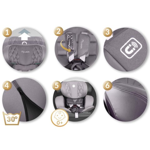 Fotelik samochodowy Nukido Prestige Line szary 0-36 kg ISOFIX Nukido Fotelik samochodowy Nukido Prestige Line szary 0-36 kg ISOFIX Nukido