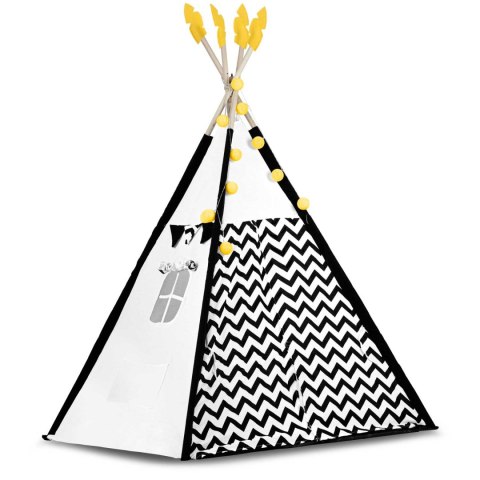 Namiot tipi dla dzieci z girlandą i światełkami Nukido biało czarny z pandą Nukido Namiot tipi dla dzieci z girlandą i światełkami Nukido biało czarny z pandą Nukido