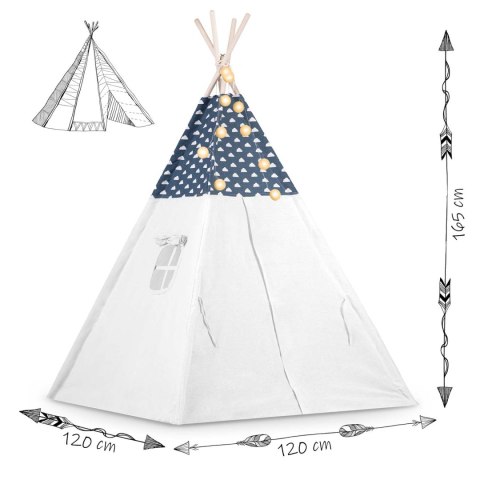 Namiot tipi dla dzieci ze światełkami Nukido - granatowy Nukido Namiot tipi dla dzieci ze światełkami Nukido - granatowy Nukido