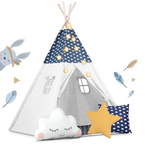 Namiot tipi dla dzieci ze światełkami Nukido - granatowy Nukido Namiot tipi dla dzieci ze światełkami Nukido - granatowy Nukido