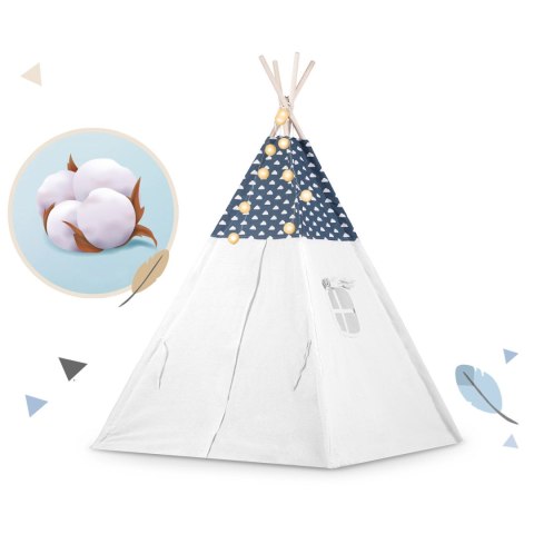 Namiot tipi dla dzieci ze światełkami Nukido - granatowy Nukido Namiot tipi dla dzieci ze światełkami Nukido - granatowy Nukido