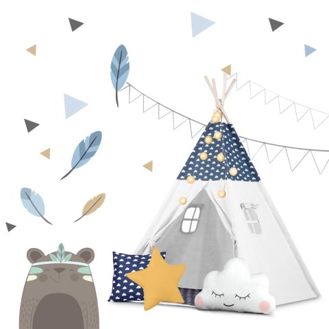 Namiot tipi dla dzieci ze światełkami Nukido - granatowy Nukido Namiot tipi dla dzieci ze światełkami Nukido - granatowy Nukido