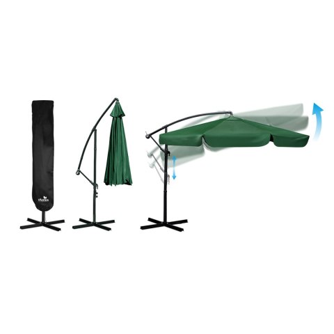 Parasol ogrodowy składany 6 segmentowy 350 cm z pokrowcem Plonos PL-880 Plonos