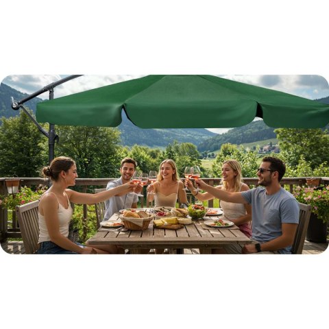 Parasol ogrodowy składany 6 segmentowy 350 cm z pokrowcem Plonos PL-880 Plonos