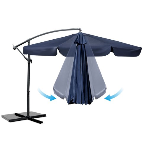 Parasol ogrodowy składany 6 segmentowy 350 cm z pokrowcem Plonos PL-880 Plonos