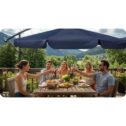 Parasol ogrodowy składany 6 segmentowy 350 cm z pokrowcem Plonos PL-880 Plonos