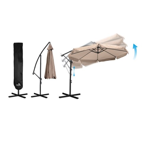 Parasol ogrodowy składany 8 segmentowy 350 cm z pokrowcem Plonos PL-881 Plonos