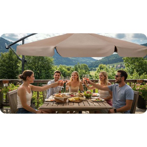 Parasol ogrodowy składany 8 segmentowy 350 cm z pokrowcem Plonos PL-881 Plonos
