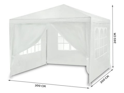 Pawilon ogrodowy biały 3x3m 4936 Plonos