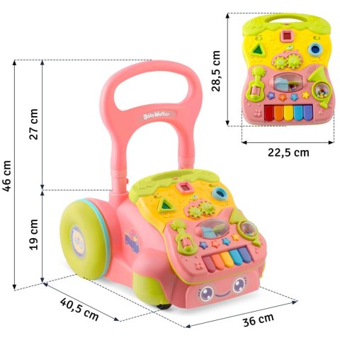 Chodzik edukacyjny z muzyką 2w1 RK-744 Ricokids różowy Ricokids Chodzik edukacyjny z muzyką 2w1 RK-744 Ricokids różowy Ricokids