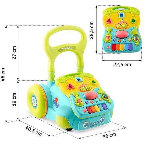 Chodzik edukacyjny z muzyką 2w1 RK-744 Ricokids turkusowy Ricokids Chodzik edukacyjny z muzyką 2w1 RK-744 Ricokids turkusowy Ricokids