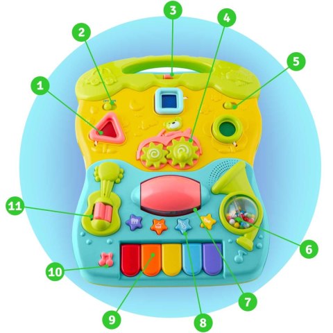 Chodzik edukacyjny z muzyką 2w1 RK-744 Ricokids turkusowy Ricokids Chodzik edukacyjny z muzyką 2w1 RK-744 Ricokids turkusowy Ricokids