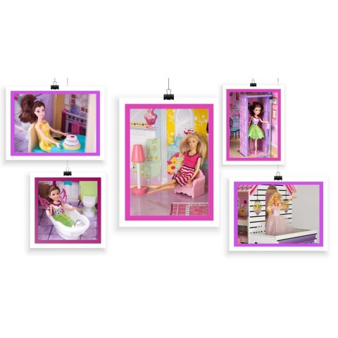 Drewniany domek dla lalek duży 3-piętrowy z windą i lampką LED Ricokids Drewniany domek dla lalek duży 3-piętrowy z windą i lampką LED Ricokids
