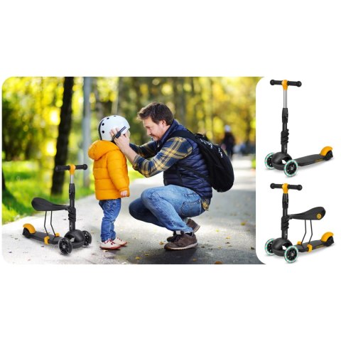 Hulajnoga trójkołowa Ricokids Cubi - czarno-pomarańczowa Ricokids Hulajnoga trójkołowa Ricokids Cubi - czarno-pomarańczowa Ricokids