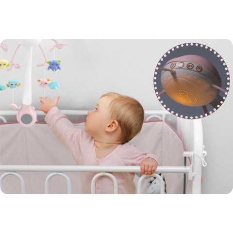 Karuzela do łóżeczka z projektorem RK-813 różowa Ricokids Karuzela do łóżeczka z projektorem RK-813 różowa Ricokids