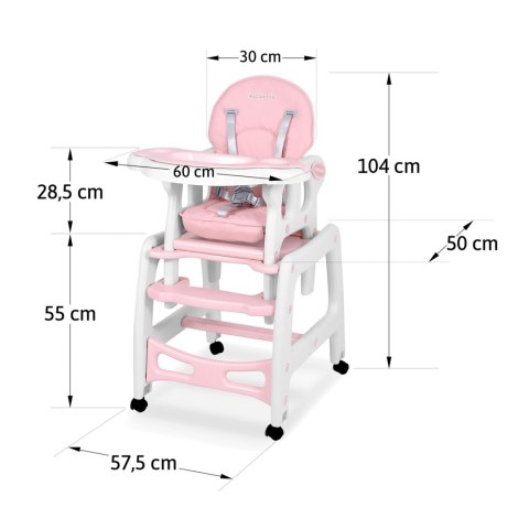 Krzesełko do karmienia 5w1 Sinco różowe Ricokids Krzesełko do karmienia 5w1 Sinco różowe Ricokids
