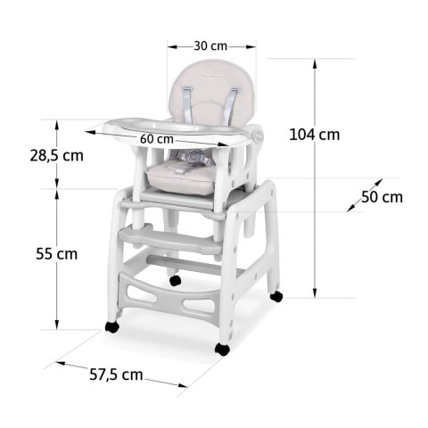 Krzesełko do karmienia 5w1 Sinco szare Ricokids Krzesełko do karmienia 5w1 Sinco szare Ricokids