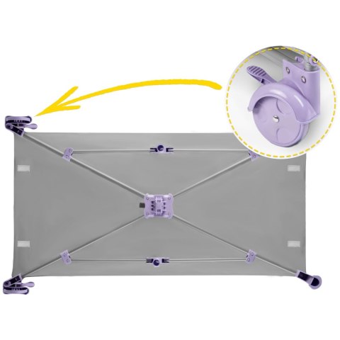 Łóżeczko turystyczne 125 x 65 x 78 cm RK-240 szaro-lawendowe Ricokids Łóżeczko turystyczne 125 x 65 x 78 cm RK-240 szaro-lawendowe Ricokids