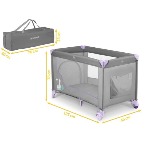 Łóżeczko turystyczne 125 x 65 x 78 cm RK-240 szaro-lawendowe Ricokids Łóżeczko turystyczne 125 x 65 x 78 cm RK-240 szaro-lawendowe Ricokids