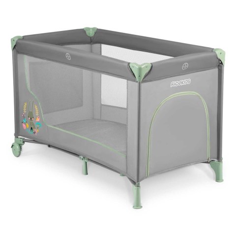 Łóżeczko turystyczne 125 x 65 x 78 cm RK-240 szaro-miętowe Ricokids Łóżeczko turystyczne 125 x 65 x 78 cm RK-240 szaro-miętowe Ricokids