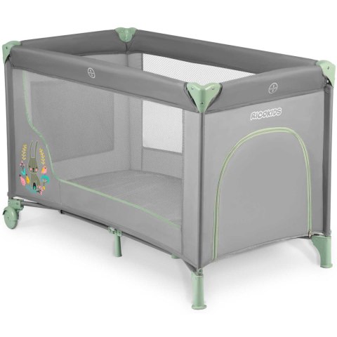 Łóżeczko turystyczne 125 x 65 x 78 cm RK-240 szaro-miętowe Ricokids Łóżeczko turystyczne 125 x 65 x 78 cm RK-240 szaro-miętowe Ricokids