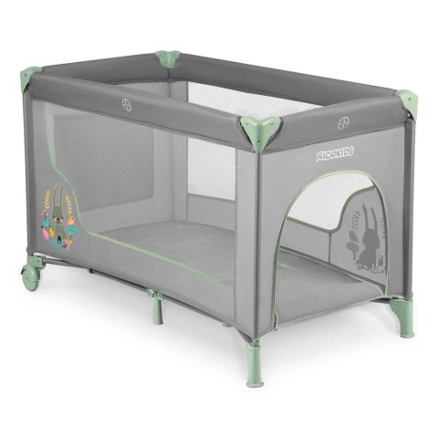 Łóżeczko turystyczne 125 x 65 x 78 cm RK-240 szaro-miętowe Ricokids Łóżeczko turystyczne 125 x 65 x 78 cm RK-240 szaro-miętowe Ricokids