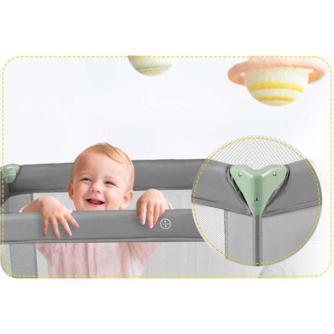 Łóżeczko turystyczne 125 x 65 x 78 cm RK-240 szaro-miętowe Ricokids Łóżeczko turystyczne 125 x 65 x 78 cm RK-240 szaro-miętowe Ricokids