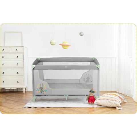 Łóżeczko turystyczne 125 x 65 x 78 cm RK-240 szaro-miętowe Ricokids Łóżeczko turystyczne 125 x 65 x 78 cm RK-240 szaro-miętowe Ricokids
