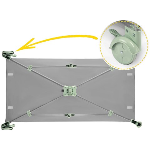 Łóżeczko turystyczne 125 x 65 x 78 cm RK-240 szaro-miętowe Ricokids Łóżeczko turystyczne 125 x 65 x 78 cm RK-240 szaro-miętowe Ricokids