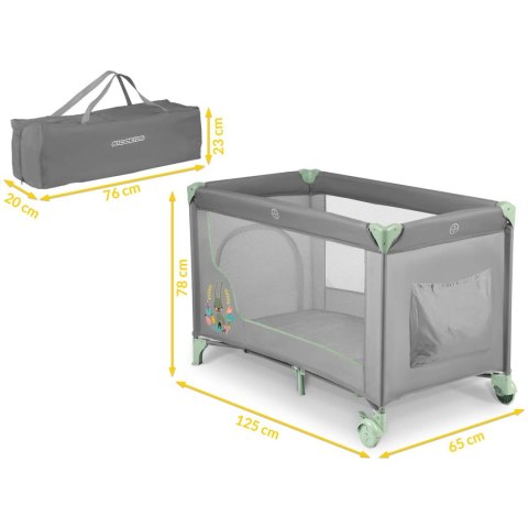 Łóżeczko turystyczne 125 x 65 x 78 cm RK-240 szaro-miętowe Ricokids Łóżeczko turystyczne 125 x 65 x 78 cm RK-240 szaro-miętowe Ricokids