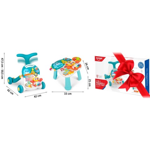 Pchacz stolik edukacyjny 3w1 RK-810 biało-niebieski Ricokids Pchacz stolik edukacyjny 3w1 RK-810 biało-niebieski Ricokids