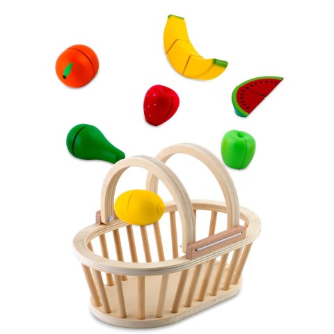 Drewniana zabawka koszyk z owocami do krojenia 9 szt RK-870 Ricokids Ricokids Drewniana zabawka koszyk z owocami do krojenia 9 szt RK-870 Ricokids Ricokids