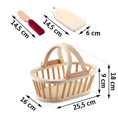 Drewniana zabawka koszyk z owocami do krojenia 9 szt RK-870 Ricokids Ricokids Drewniana zabawka koszyk z owocami do krojenia 9 szt RK-870 Ricokids Ricokids