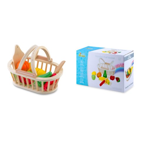 Drewniana zabawka koszyk z owocami do krojenia 9 szt RK-870 Ricokids Ricokids Drewniana zabawka koszyk z owocami do krojenia 9 szt RK-870 Ricokids Ricokids