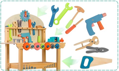 Drewniany warsztat z narzędziami RK-876 Ricokids Ricokids Drewniany warsztat z narzędziami RK-876 Ricokids Ricokids