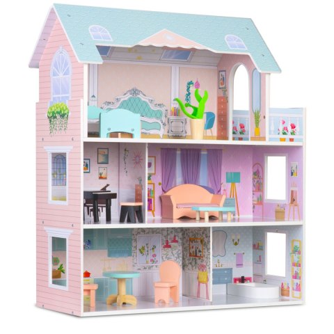 Duży Drewniany domek dla lalek 3-piętrowy Ricokids RK-878 Ricokids Duży Drewniany domek dla lalek 3-piętrowy Ricokids RK-878 Ricokids