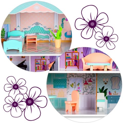 Duży Drewniany domek dla lalek 3-piętrowy Ricokids RK-878 Ricokids Duży Drewniany domek dla lalek 3-piętrowy Ricokids RK-878 Ricokids