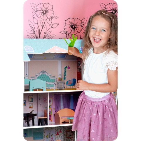 Duży Drewniany domek dla lalek 3-piętrowy Ricokids RK-878 Ricokids Duży Drewniany domek dla lalek 3-piętrowy Ricokids RK-878 Ricokids