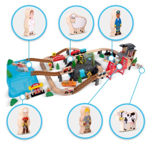 Kolejka drewniana miasteczko 100 szt RK-879 Ricokids Ricokids Kolejka drewniana miasteczko 100 szt RK-879 Ricokids Ricokids